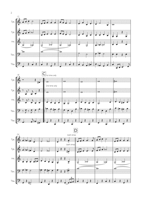 Santa Claus Is Coming To Town For Brass Quintet Page 2