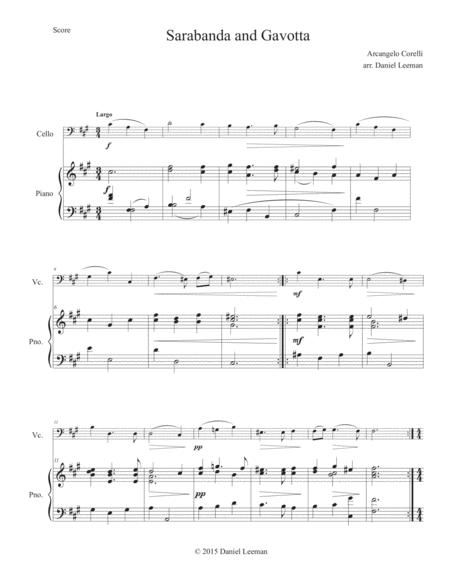 Sarabanda And Gavotta For Cello Piano Page 2