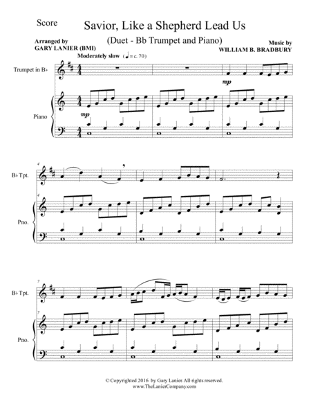 Savior Like A Shepherd Lead Us Duet Bb Trumpet Piano With Parts Page 2