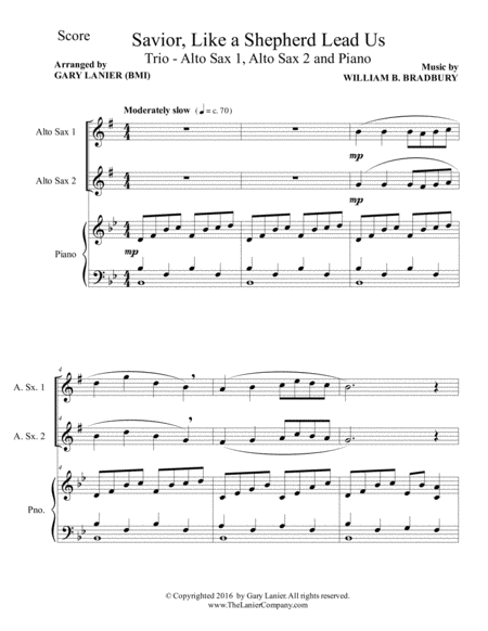 Savior Like A Shepherd Lead Us Trio Alto Sax 1 Alto Sax 2 Piano With Parts Page 2