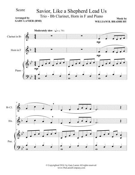 Savior Like A Shepherd Lead Us Trio Bb Clarinet Horn In F Piano With Parts Page 2