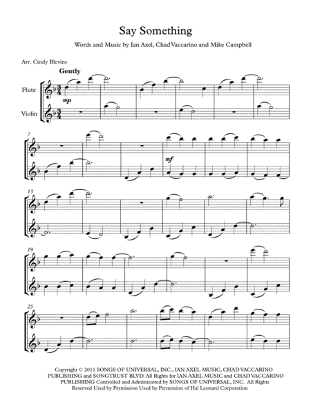 Say Something Arranged For Flute And Violin Page 2