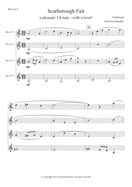 Scarborough Fair Horn In F Quartet Page 2