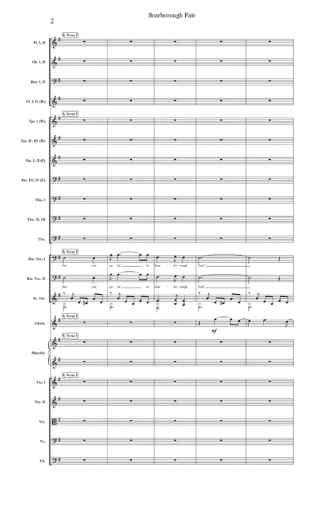 Scarborough Fair Simon Garfunkel For Two Male Vocalists Guitars Full Orchestra Page 2