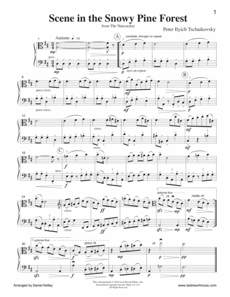 Scene In The Snowy Pine Forest From The Nutcracker Duet For Viola Cello Or Bassoon Music For Two Page 2