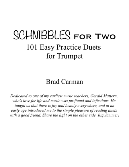 Schnibbles For Two 101 Easy Practice Duets For Band Trumpet Page 2