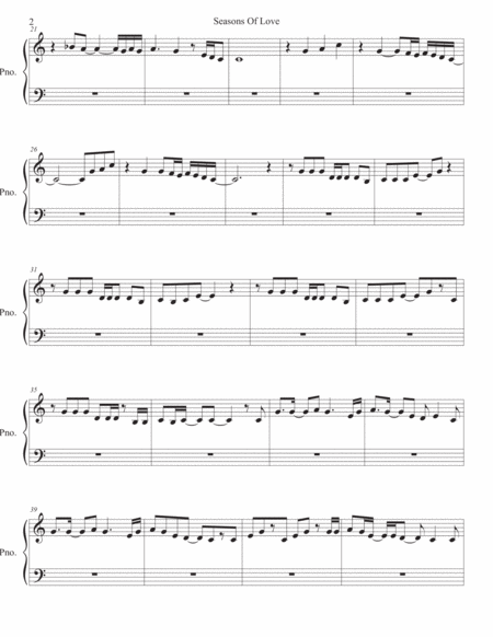 Seasons Of Love Piano Easy Key Of C Page 2