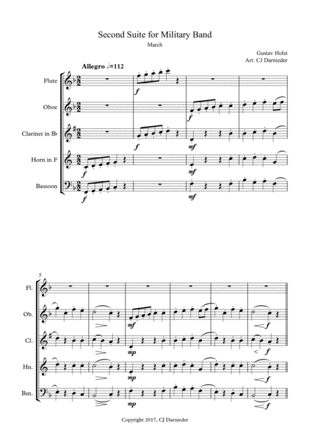 Second Suite For Military Band I March Full Score Page 2