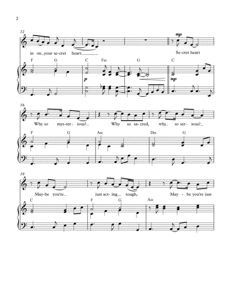 Secret Heart Piano Voice Chords Page 2