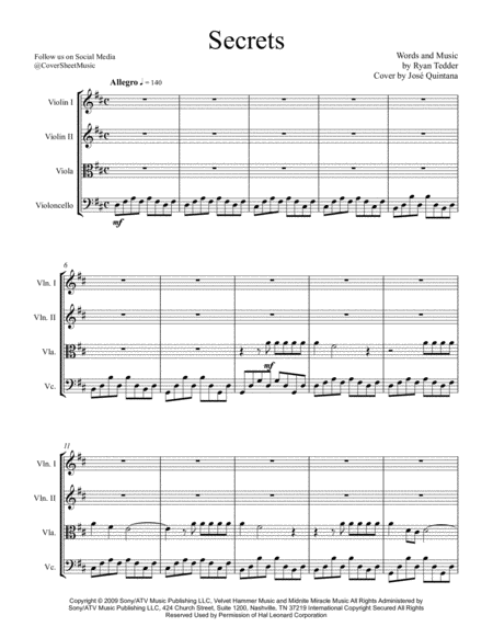 Secrets String Quartet Page 2