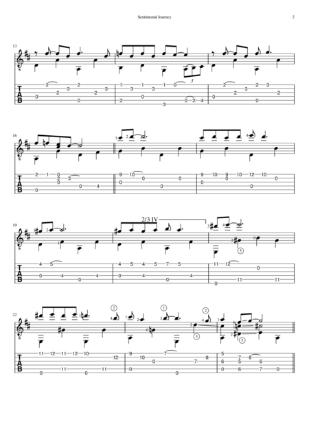 Sentimental Journey Standard Notation And Tab Page 2