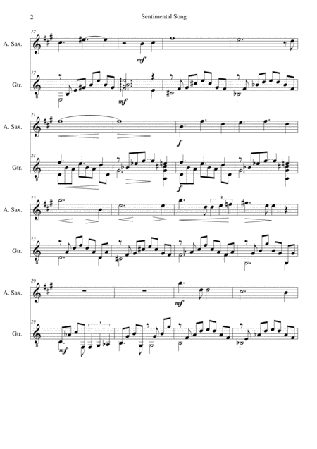 Sentimental Song For Alto Saxophone And Guitar Page 2