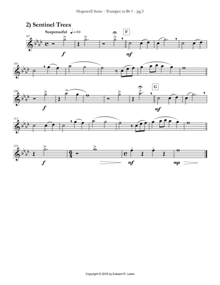 Sentinel Trees From Hopewell Suite For Trumpet Sextet By Eddie Lewis Page 2