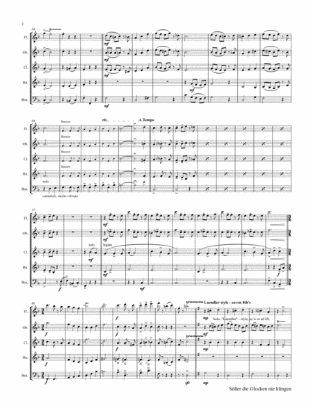 Ser Die Glocken Nie Klingen German Christmas Song Wind Quintet Page 2