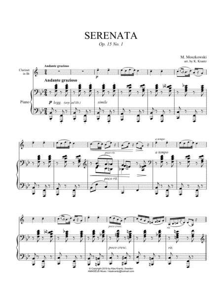 Serenata Op 15 No 1 For Clarinet In Bb And Piano Page 2