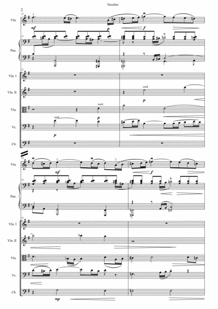 Sergei Rachmaninoff Vocalise Page 2