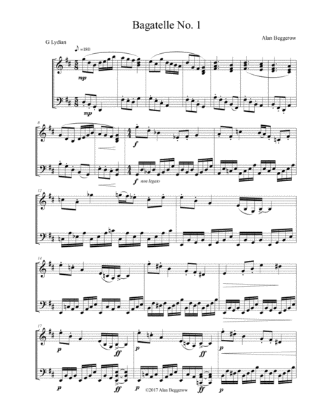 Seven Bagatelles In Two Sharps For Piano Page 2