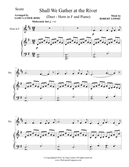 Shall We Gather At The River Duet Horn In F Piano With Score Part Page 2
