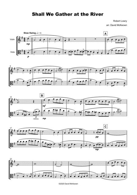 Shall We Gather At The River Gospel Hymn For Violin And Viola Duet Page 2