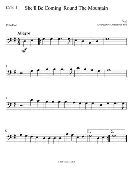 She Will Be Coming Round The Mountain Easy Cello Duet Page 2