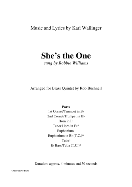 Shes The One Robbie Williams Brass Quintet Page 2