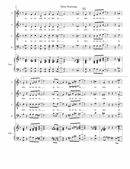 Shiny Stockings Satb Piano With Optional String Bass Drumset Page 2