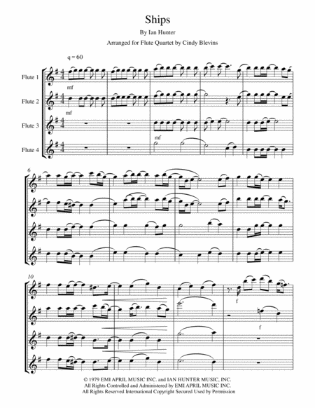 Ships For Flute Quartet Page 2