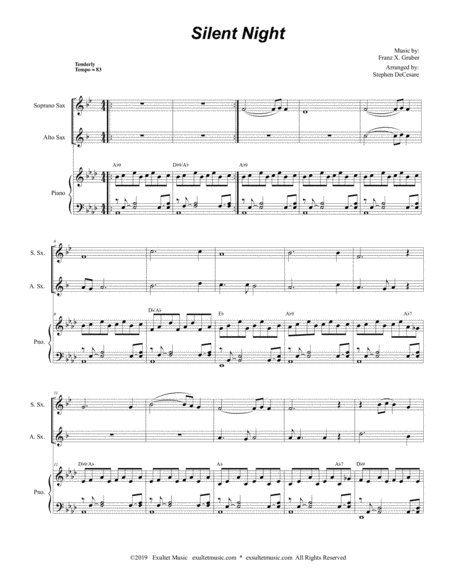 Silent Night Duet For Soprano Alto Saxophone Page 2