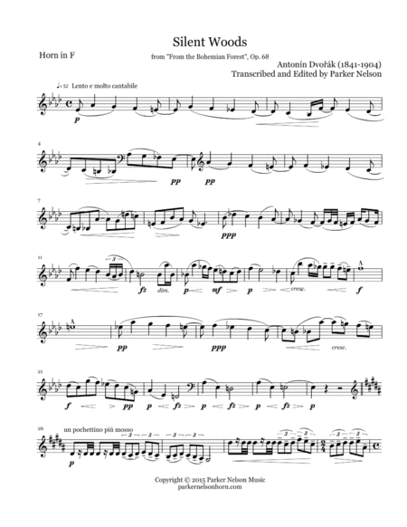 Silent Woods For Horn And Piano Page 2