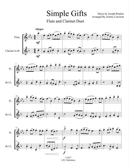 Simple Gifts For Flute And Clarinet Page 2