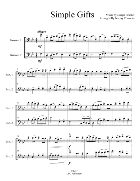 Simple Gifts For Two Bassoons Page 2