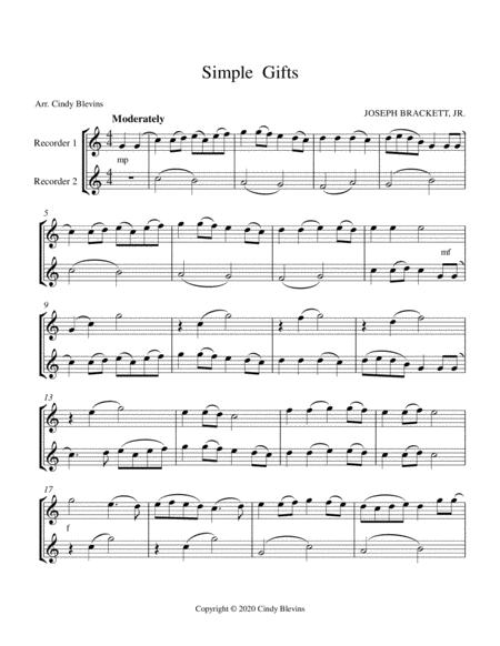 Simple Gifts Recorder Duet Page 2