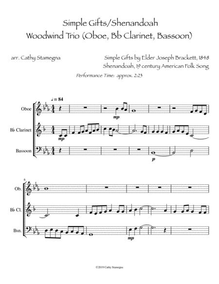 Simple Gifts With Shenandoah Woodwind Trio Oboe Bb Clarinet Bassoon Page 2
