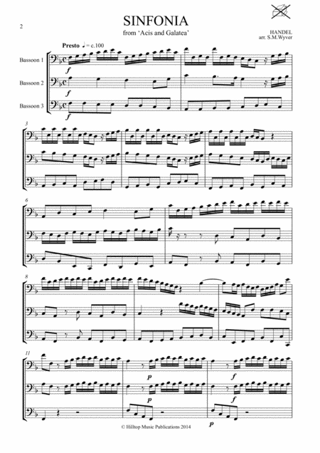 Sinfonia From Acis And Galatea Arr Three Bassoons Page 2