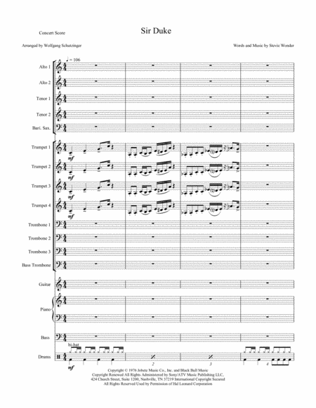 Sir Duke Big Band Concert Score Page 2