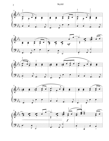 Skyfall Intermediate Piano Page 2