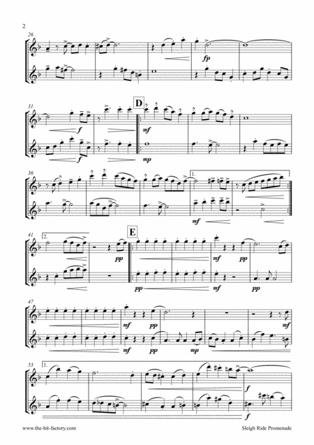 Sleigh Ride Easy Swing Flute Duet Page 2