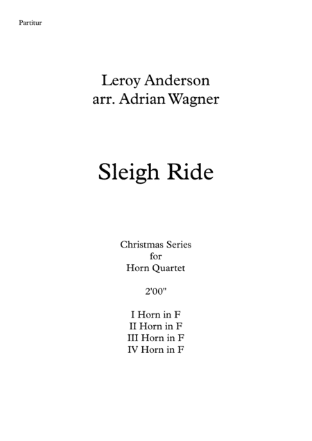 Sleigh Ride Leroy Anderson Horn Quartet Arr Adrian Wagner Page 2