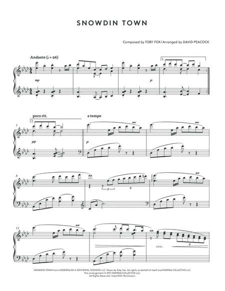 Snowdin Town Undertale Piano Collections 2 Page 2