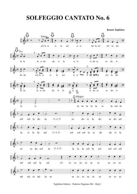 Solfeggio Cantato Exercise No 6 Page 2