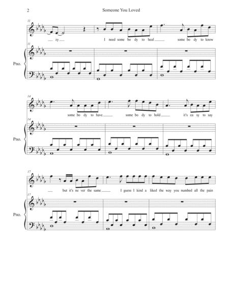 Someone You Loved Exact Transcription Piano Voice Page 2