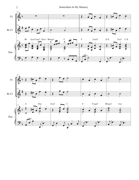 Somewhere In My Memory Duet For Flute And Bb Clarinet Page 2