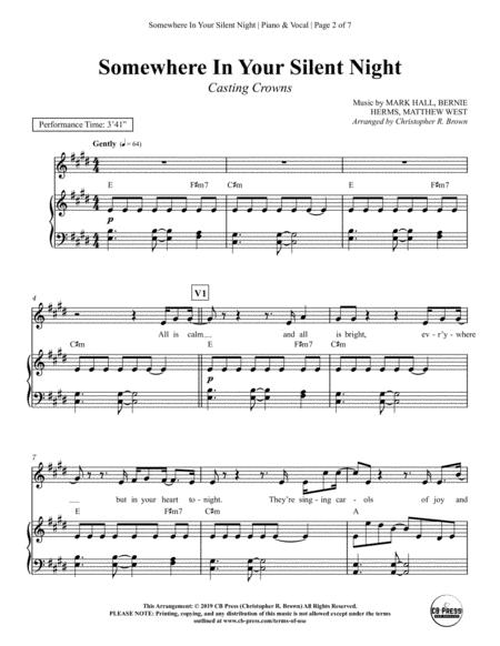 Somewhere In Your Silent Night Casting Crowns Solo With Piano Accompaniment Page 2