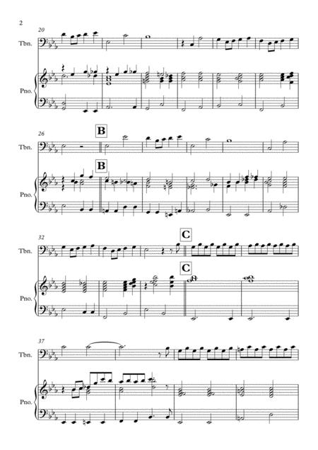 Somewhere Over The Rainbow Solo For Trombone Piano In Eb Major Bass Clef Version Page 2