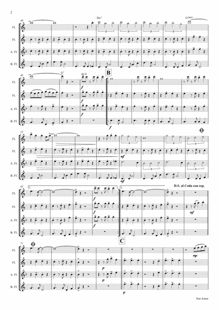 Son Amor Samba Flute Quartet Page 2