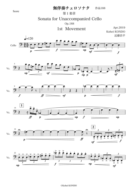 Sonata For Unaccompanied Cello Op 189 Page 2