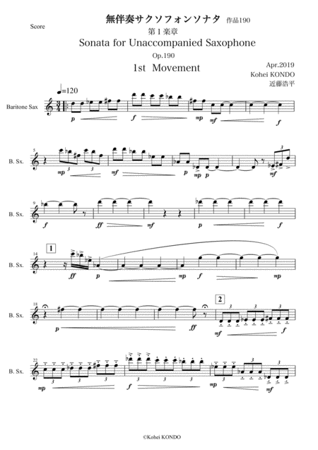 Sonata For Unaccompanied Saxophone Op 190 Page 2