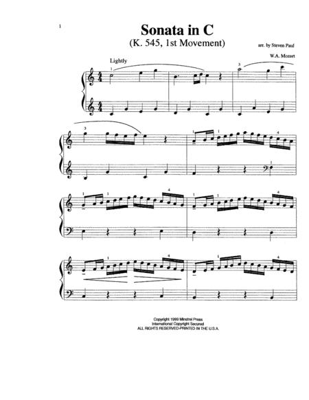 Sonata In C Major Easy Favorite Piano Solo Page 2