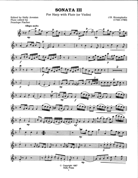 Sonata No 3 For Harp And Flute Or Violin Page 2