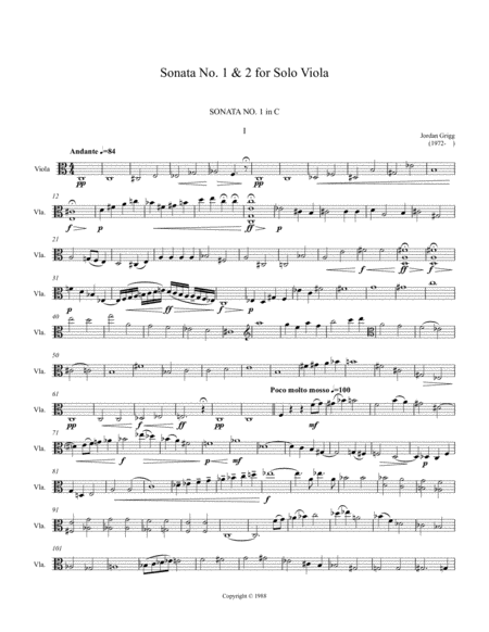 Sonatas No 1 And 2 For Solo Viola Page 2